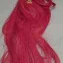 FantaLook Long Straight Hot Pink Cosplay Wig with 2 Ponytails for Women Halloween Party Costume