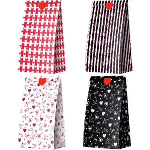 ysmile 24 Pack Valentine Treat Bag for Kids Classroom, Small Heart Goodie Anniversary Bag Bulk 9"