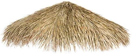 FOREVER BAMBOO Mexican Palm Thatch Umbrella Cover Palapa Thatch Roofing Tiki Hut Umbrella Skirt 9ft D, Natural Gold Dried Leaves
