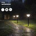 Solar Powered Outdoor Path Light, Warm White Light 3000K, Auto ON/Off, Adjustable Height 27in/19in (70cm/50cm), IP65 Waterproof for Garden, Yard & Driveway, Die-Casting Aluminium, 1 Pack.