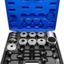 37Pcs Pull and Press Sleeve Kit, Bushing Press Kit for Most Engine Cars Vehicles, Universal Seal Bearing Bushing Removal Installation Tool Kit 4 Pulling Spindles with Nuts Case