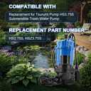 1 HP 3" Submersible Trash Pump Replacement for Tsurumi HS3.75S HSZ3.75S