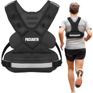 10lb/20lb/32lb/46lb Weighted Vest for Men Women, Weight Vest with 6 Ironsand Weights for Home Workouts, with Plus Pockets & Reflective Strips, for Strength Training, Running, Fitness, Muscle Building, Weight Loss, Weightlifting, Black Visit the ONLYWIN Store 20LB