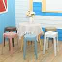 Nosiny 6 Pack Plastic Stackable Stools 18 Inch Portable Nesting Stack Stools Round Colorful Backless Bar Seating for Home Party Office  Morandi Color