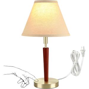 Touch Control Mid-Century Modern Table Lamp, 3-Way Dimmable Wood Bedside Lamp for Bedroom, Living Room, Nightstand, Office Touch Control Mid-Century Modern Table Lamp, 3-Way Dimmable Wood Bedside Lamp for Bedroom, Living Room, Nightstand, Office