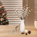 NBGV Winter Decorations 12Pcs Artificial Berry Stems White Berry Picks for Christmas Holiday Flower Arrangements Home Centerpieces DIY Ornaments