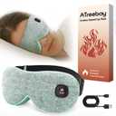 Cordless Heated Eye Mask for Dry Eyes, Eye Mask for Dry Eyes, Washable Eye Heating Pad, Electric Warm Eye Compress, Gifts for Women Men (Blue Grey)