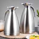 Thermal Carafe Stainless Steel Double Walled Vacuum Insulated Coffee Pot with Lid, 1.5L Large Capacity, European Design, Multipurpose Insulated Coffee Maker