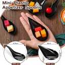 Tessco 400 Pcs 4'' Mini Plastic Appetizer Spoons, Disposable Tasting Appetizer Plates, Tear Drop Asian Soup Spoons for Dessert Sauces Sushi Ice Cream Food Dishes Catering Parties, 2 Styles(Black)