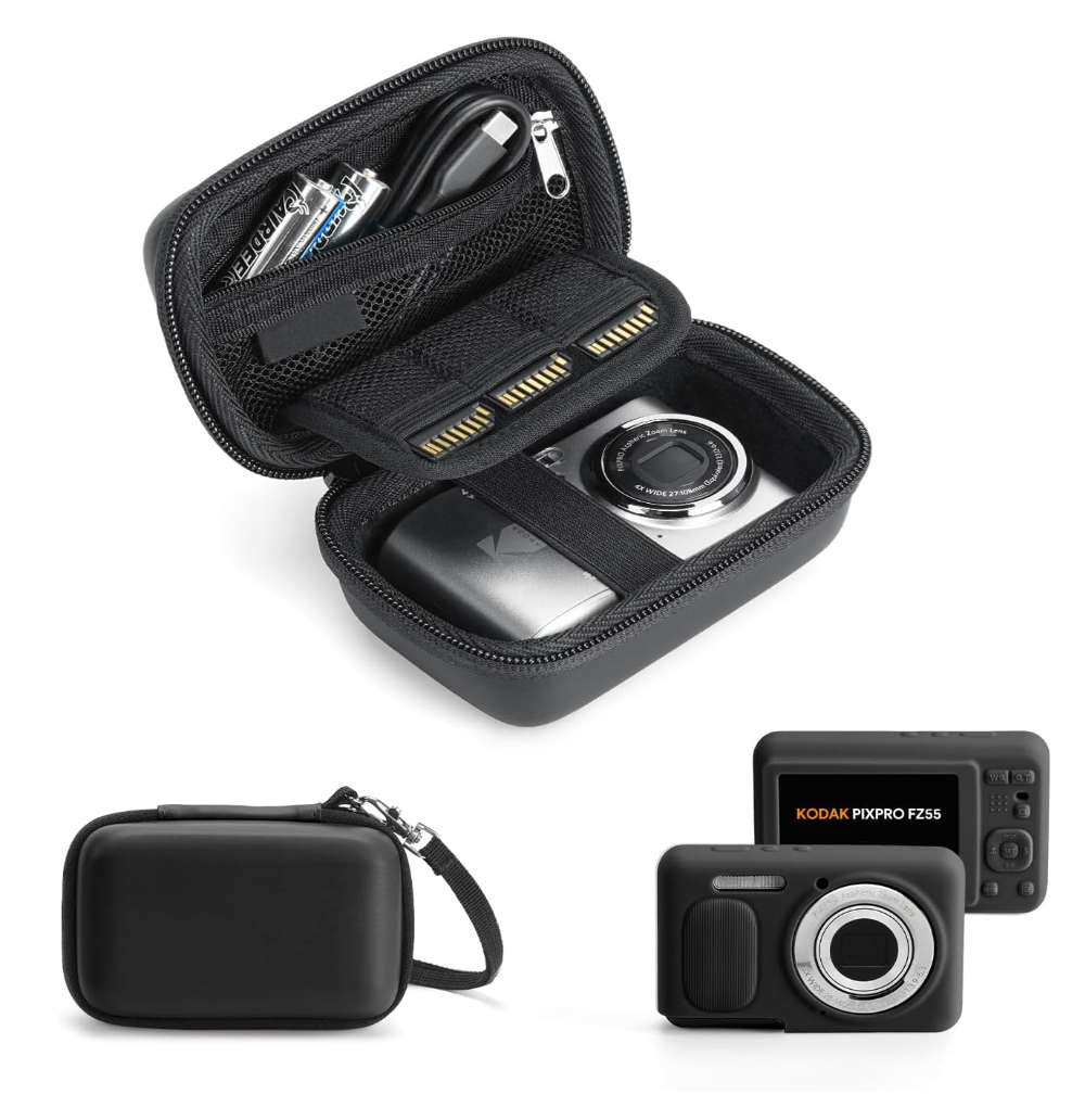 Case for KODAK PIXPRO FZ55 Non Slip Textured Soft Silicone Protective，washable Slip Shockproof Camera Case (Black