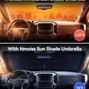 Nmoiss Windshield Sun Shade Umbrella for Silverado - [Vinyl Coating Heat Shield] Protect Car from Sun Rays & Heat Damage Keep Cool and Protect Interior, Spring Structure Edge