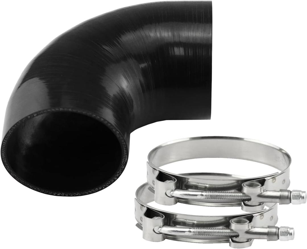 Ucreative 90 Degree Elbow ID: 4.0"(102mm) 4-Ply High Performance Coupler Silicone Hose for Vehicle with T-Bolt Clamp