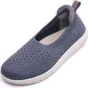 MENYABN Women's Barefoot Flats Shoes Wide Toe Box Zero Drop Sole Slip On Ballet Shoes with Soft Padded Protective Heel for Casual Daily Office Indoor 6.5W