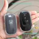 TPU Key Fob Cover Compatible with Honda Accord Civic HR-V CR-V Pilot Sport SI EX EX-L Touring etc Smart Key--Premium Soft TPU 360 Degree Full Protection Key Shell(Clear)