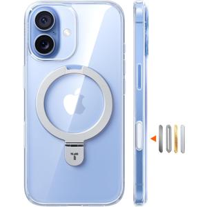 TORRAS Ostand for iPhone 17 Case Clear, Fit for MagSafe, 4X Military Drop Protection, Camera Control, Slim Magnetic Phone Case for iPhone 17 with Stand, Soft Edge, Anti Yellowing Cover 6.3", Clear