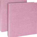 Paper Junkie 3 Ring Binder - Sparkly Pink Glitter Cover with File Folder Pockets - 2-Inch Rings with 350-Sheet Capacity - Portfolio Binder for School Supplies - Pack of 2-11 x 12 in