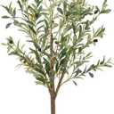 Artificial Fake Olive Tree 4FT Tall 1Pack Faux Silk Olive Tree for Home Living Room Office Decor Faux Artificial Plants Indoor Fake Potted Plants with Fruit & Free Moss