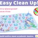 Disposable Placemats for Baby, Toddlers and Kids, 40 Disposable Baby Placemats for Restaurant, Dining Table & Travel, Learning Placemats for Kids, Toddler Travel Essential, Mermaids ABC & Numbers