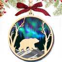 HEXMOZ Bear Ornaments for Christmas Tree - Bear Gifts for Women, Men, Bears Lovers - Bears Christmas Ornament, Animal Gift Ideas - Night Themed Xmas Ornaments Decoration 2025