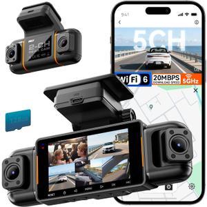 IIWEY N9 5 Channel Dash Cam 360 View, 5.8G WiFi-6 with App, Free 128GB Card, FHD Front & Rear Inside, Left, Right Dash Camera for Car, 12 IR Lights Night Vision, GPS, 24/7 Parking Mode, G-Sensor