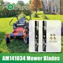 POSFLAG 2 Pack AM141034 John Deere 42 Inch Mower Blades with Blade Nuts