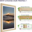 12x18 Poster Frame, Display Pictures 11X17 with Mat or 12x18 Without, Wall Hanging Frames, Natural Oak, 3 Pack