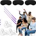 3 Set Baby Shower Games Fishing The Pacifier Blindfolds Feeding Games Funny Baby Shower Gender Reveal Party Game Bridal Showers for Guest Wedding Party(The Pacifier Is Not Magnetic) (Purple)
