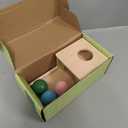 Adena Montessori Object Permanence Box with Tray Three Balls Montessori Toys for 6-12 Months Baby 1 Year Old Infant Toddler Typical, Medium, Small