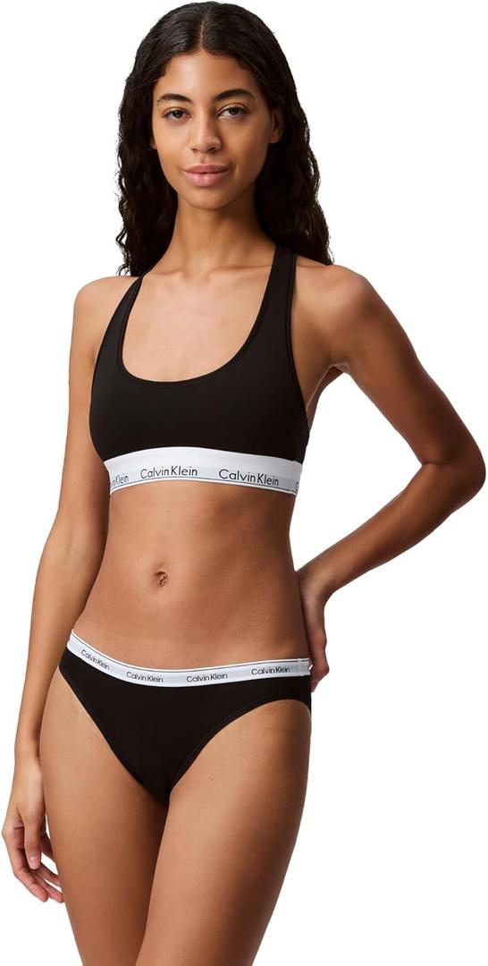 Calvin Klein Womens Modern Cotton Unlined Wireless Bralette (X-Small, Black)