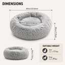 Cat Beds for Indoor Cats, Round Fluffy Cute Small Cat Bed, Washable Anti-Slip Donut Pet Bed, Round Dog Bed for Small Pets (Light Gray), 5"L x 3"W x 2"Th