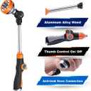 Watering Wand for Garden Hose (18.5") - Heavy Duty Stainless Steel Sprayer Nozzle Wand with 8 Patterns Water Flow, Adjustable 180 Rotating Head for Plant Care | Sprinkler Wand with Thumb Flow Control