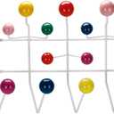 SHISEDECO Classic Hang it All Coat Rack, Mid Century Modern Wall Mounted Hooks with Painted Solid Wooden Balls, Decorative Creative Fashion Wood Hanger for Home, Bedroom (Multicolor)