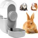 Kenond 28oz Hanging Automatic Rabbit Water Bottle, Guinea Pig Water Bottle No Drip, Gravity Water Dispenser for Cage, Suitable for Guinea Pig, Bunny, Hamsters and Other Small Animals(Gray)