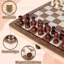 Wooden Chess Set,11.5 inch Magnetic Chess Board Folding Design with Storage Travel Chess Game for Kids, Adults and Family Game Night