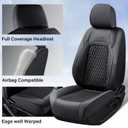 Coverado Custom Fit Front Seat Covers for Chevy Silverado/GMC Sierra 2007-2025 1500, 2015-2025 2500HD 3500HD Crew/Double/Extended Cab Faux Waterproof Leather (Black)