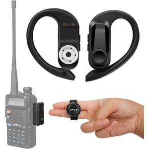 Walkie Talkie Wireless Earpiece with PTT Mic Speaker, Hands-Free Headset with Noise Cancelling Mic, Compatible with BaoFeng uv-k5 Kenwood Btech Radios & More(Not Compatible with Motorola/Midland)