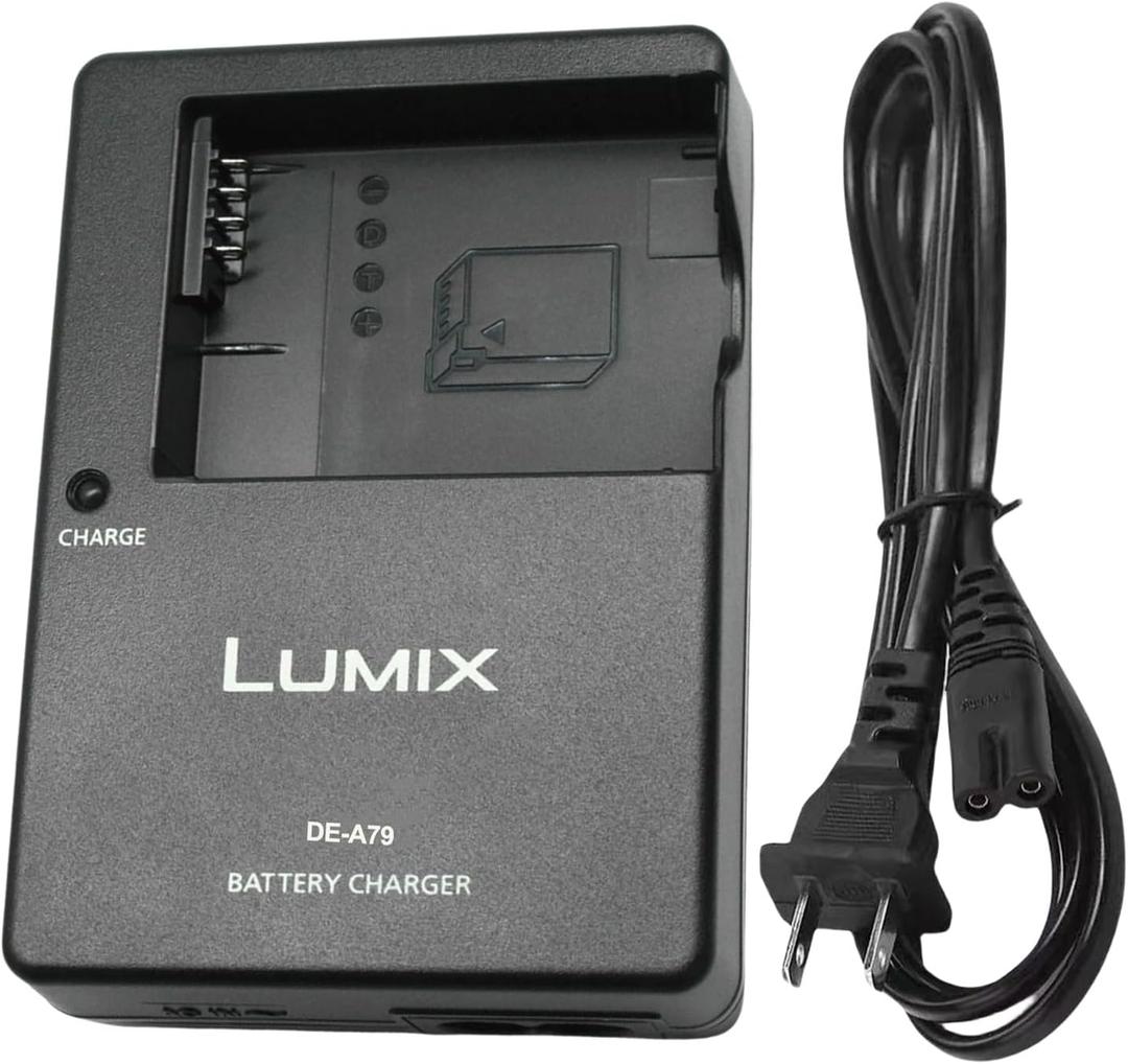 DE-A79 DE-A80 DMW-BLC12 Battery Charger for Panasonic Lumix DC-FZ1000 II, DC-G95, DMC-GX8, DMC-FZ200, DMC-FZ300, DMC-FZ1000, DMC-FZ2500 and DMC-G7 Digital SLR Cameras & 120cm AC Power Cord