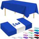 3 Pack Plastic Table Cloth Rectangle 54 x 108 inch Plastic Tablecloth Disposable Rectangle Leakproof for Parties, Picnic, Camping, Birthday