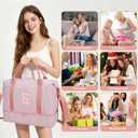 Girls Overnight Weekender Duffle Bag with Shoe Compartment Travel Carry On Teenager Girl Gifts Dance Cheer Gym Bag Personalized Initials Birthday Gifts for Teenage Kids Women (Pink-E)
