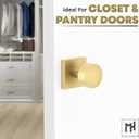 Mega Handles SUANA Dummy Door Knob for Hallway, Closet and Bathroom, Reversible Heavy Duty Design Door Knobs, Fits All Standard Door Sizes, Screws Included - Satin Brass (2 Pack)