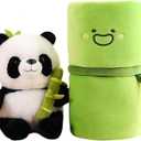 11.8 inches Cute Panda Stuffed Animals Plush Pillow Toys with Bamboo, Plushies Doll Gifts for Kids Girls Boys Birthday Valentine