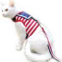 Cat Harness and Leash for Walking Escape Proof, Adjustable Cat Vest Harness, Padded Stylish Cat Walking Jackets, Sailor Suit Red, Medium (M 5.5-9LBS)