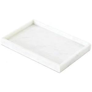 Handmade Natural Marble Tray, Polished Finish, Natural Marble Construction, Contemporary Style, Jewelry Tray, 11.8 x 7.87 x 1.18 Inches (White Marble)