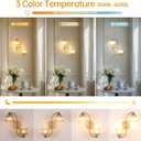 Battery Operated Wall Sconce, 2-Lights Vinatge Brass Wall Lighting Up and Down with Amber Tulip Shade for Living Room, Bedroom, Symmetrical 2 Pack