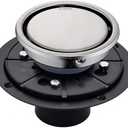 4 inch brushed circular shower floor drain, concealed tile-in installation, complete with sealing ring flange assembly and removable drain cover plate, SUS stainless steel