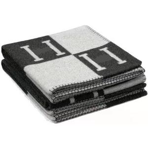 Letter H Sofa Cover Blanket Plaid Soft Warm and Comfortable air Conditioning Blanket Travel Essentials Ladies Gift Bed Sofa Sheets Quilt Size 50x70 inches. (Black)