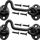 4" Barn Door Latch Door Lock Hardware, Sliding Door Lock Eye Hook Latch with Screws, Rust-Resistant Metal Gate Latch(2 Pack)