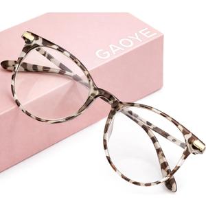 Gaoye Blue Light Blocking Glasses, Retro Round Eyewear Frame Anti Eyestrain Computer Glasses for Women Men (Leopard)