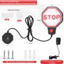 Garage Parking Sensor, Adjustable Garage Car Stop Indicator with Red/Yellow/Green LED Display, Set Stop Distance 6"–6 Ft, Battery (Not Included) or Power Cord Powered (Black)