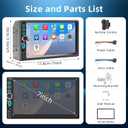 7" Wired Double Din Car Stereo Radio with Apple Carplay & Android Auto, Double Din Radio Support Bluetooth, SWC, FM, Mirror Link, Type-C, HD Touchscreen, Aux Input Car Audio Receivers